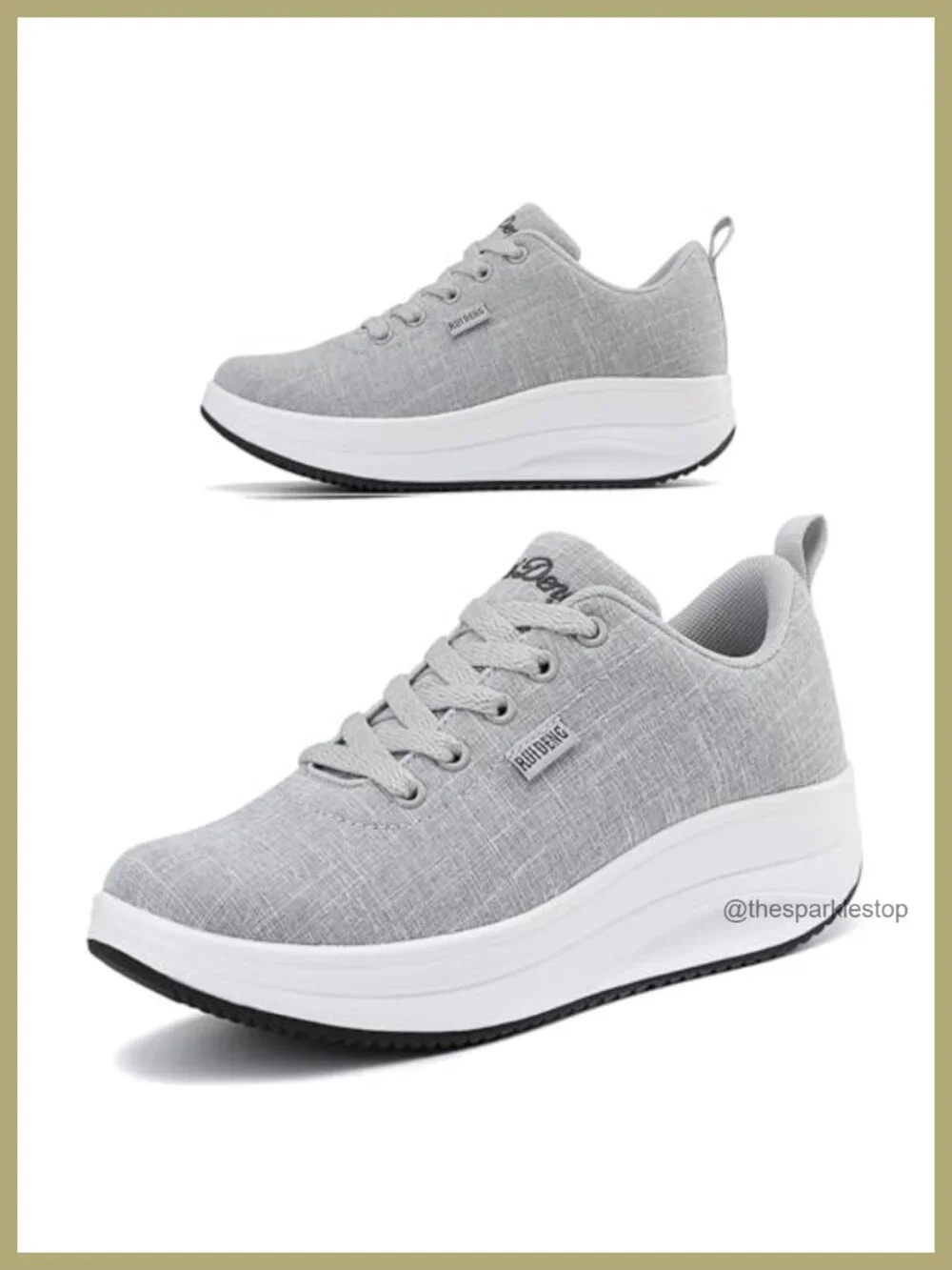 Women's Slip Resistant Walking Shoes 2 Inch Platform Chunky Sneakers
